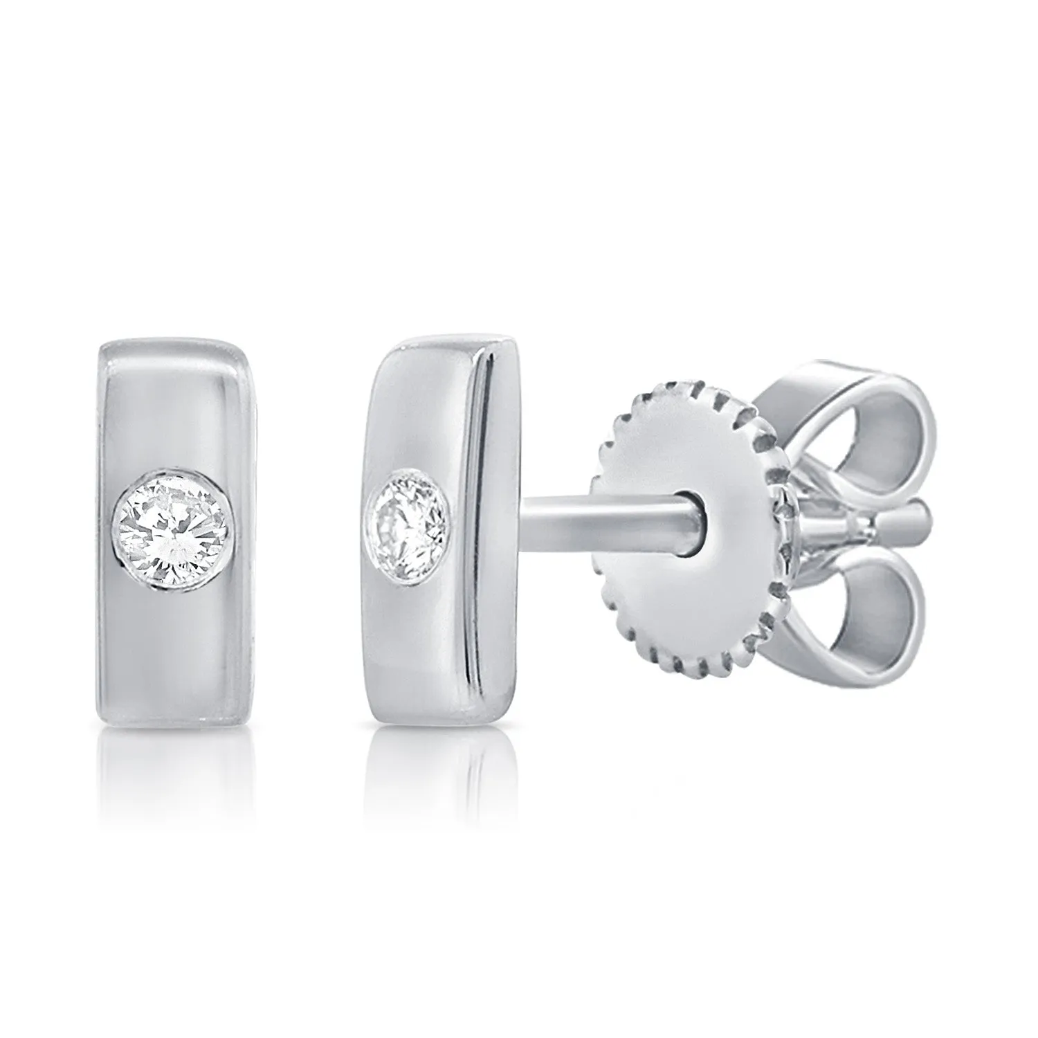 14k Gold & Diamond Stud Earrings - 0.03ct