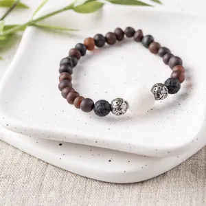 Adults | Druzy Quartz   Raw Cherry Aromatherapy Bracelet