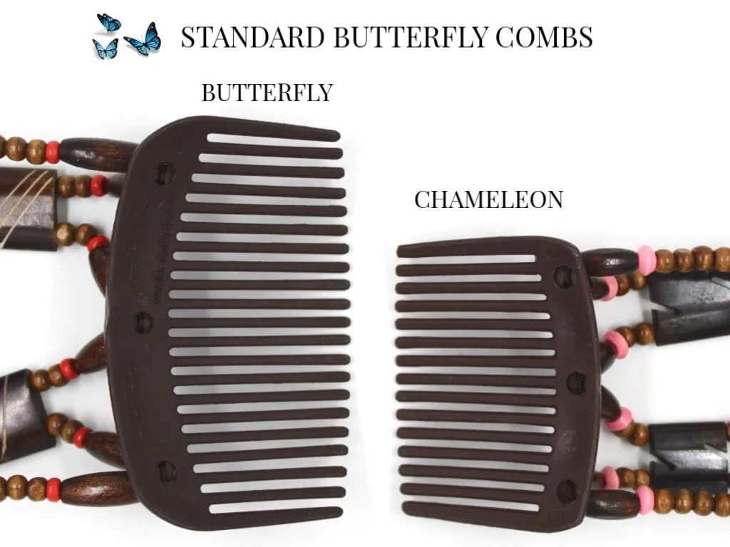 African Butterfly Hair Comb - Dalena Brown 146