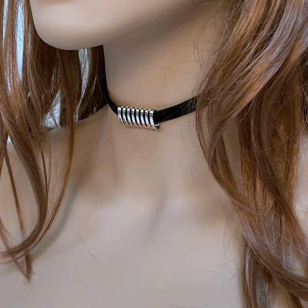 Black Velvet Choker with Gold Bar