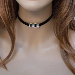 Black Velvet Choker with Gold Bar