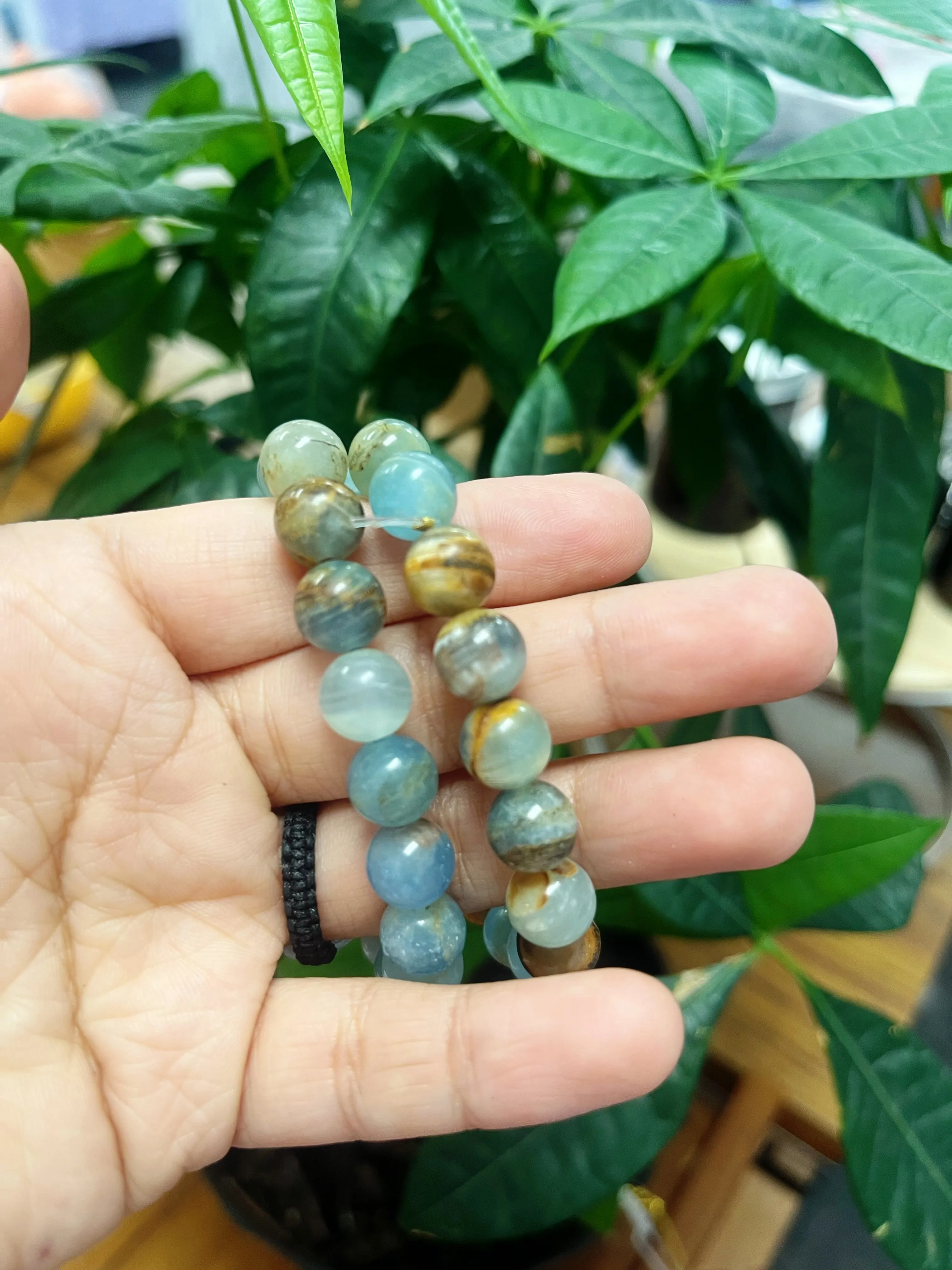 Blue Onyx Bead Bracelets