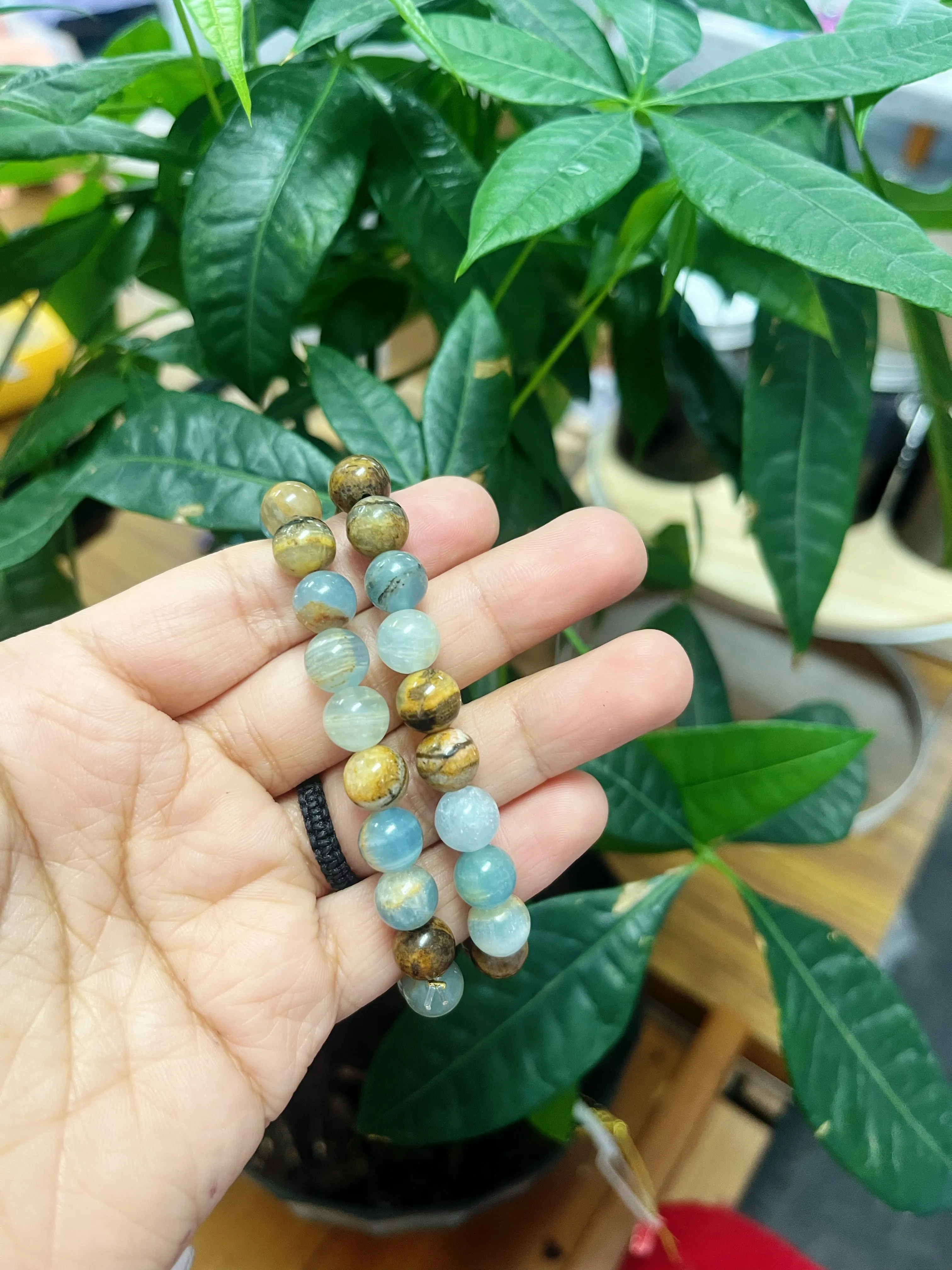 Blue Onyx Bead Bracelets