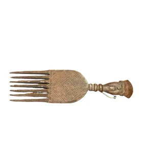 Chokwe Lwimbi Wooden Decorative Comb, Vintage