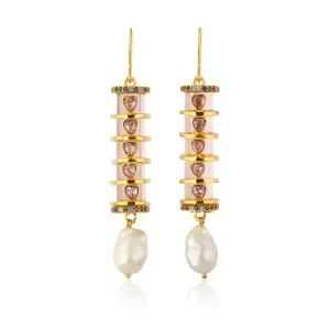 Christa Earrings - Rose Pink
