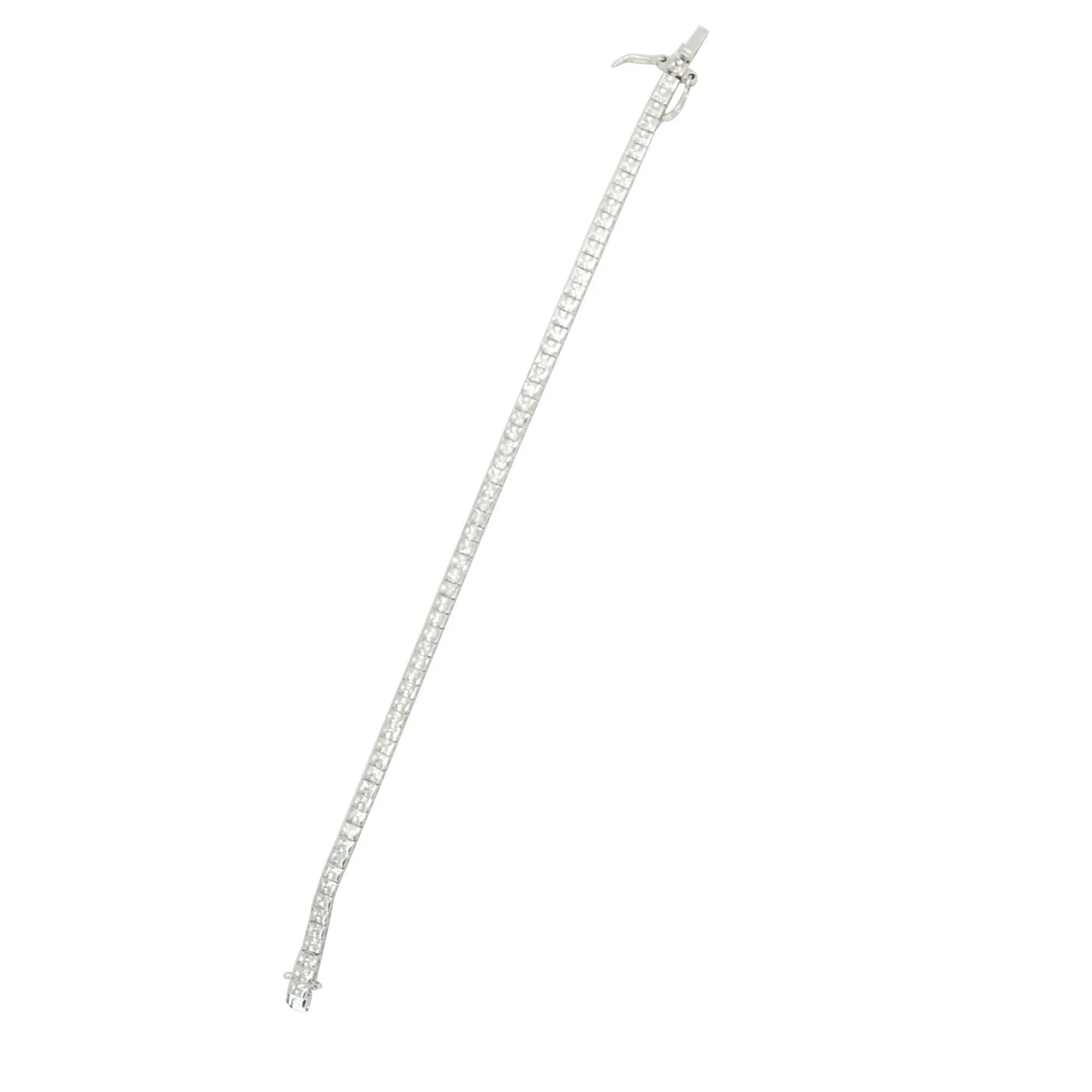 Classic Square Tennis Necklace and Bracelet Set