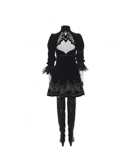 Deluxe Game NieR: Automata 2B Cosplay Dress Girls Black Cosplay Costume Upgrade Version