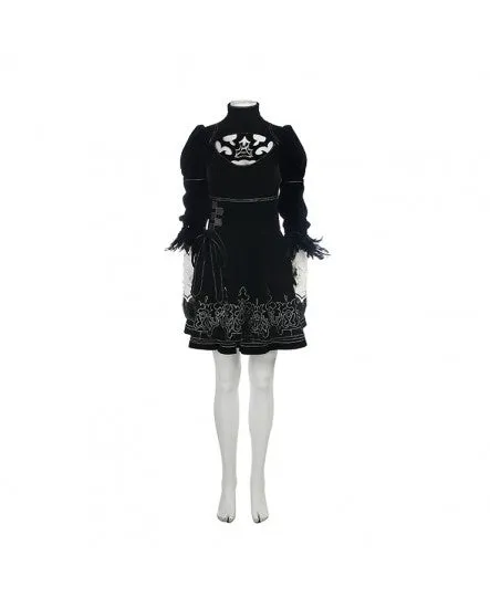 Deluxe Game NieR: Automata 2B Cosplay Dress Girls Black Cosplay Costume Upgrade Version