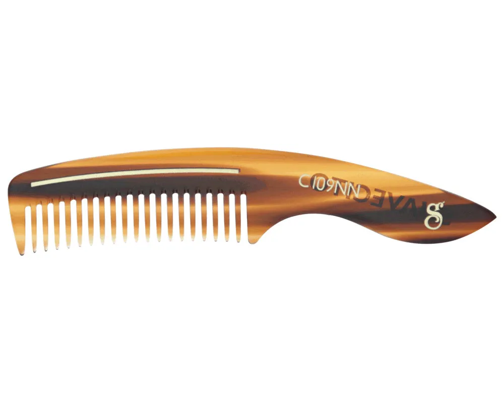 Deluxe Handle Beard Comb - Amber