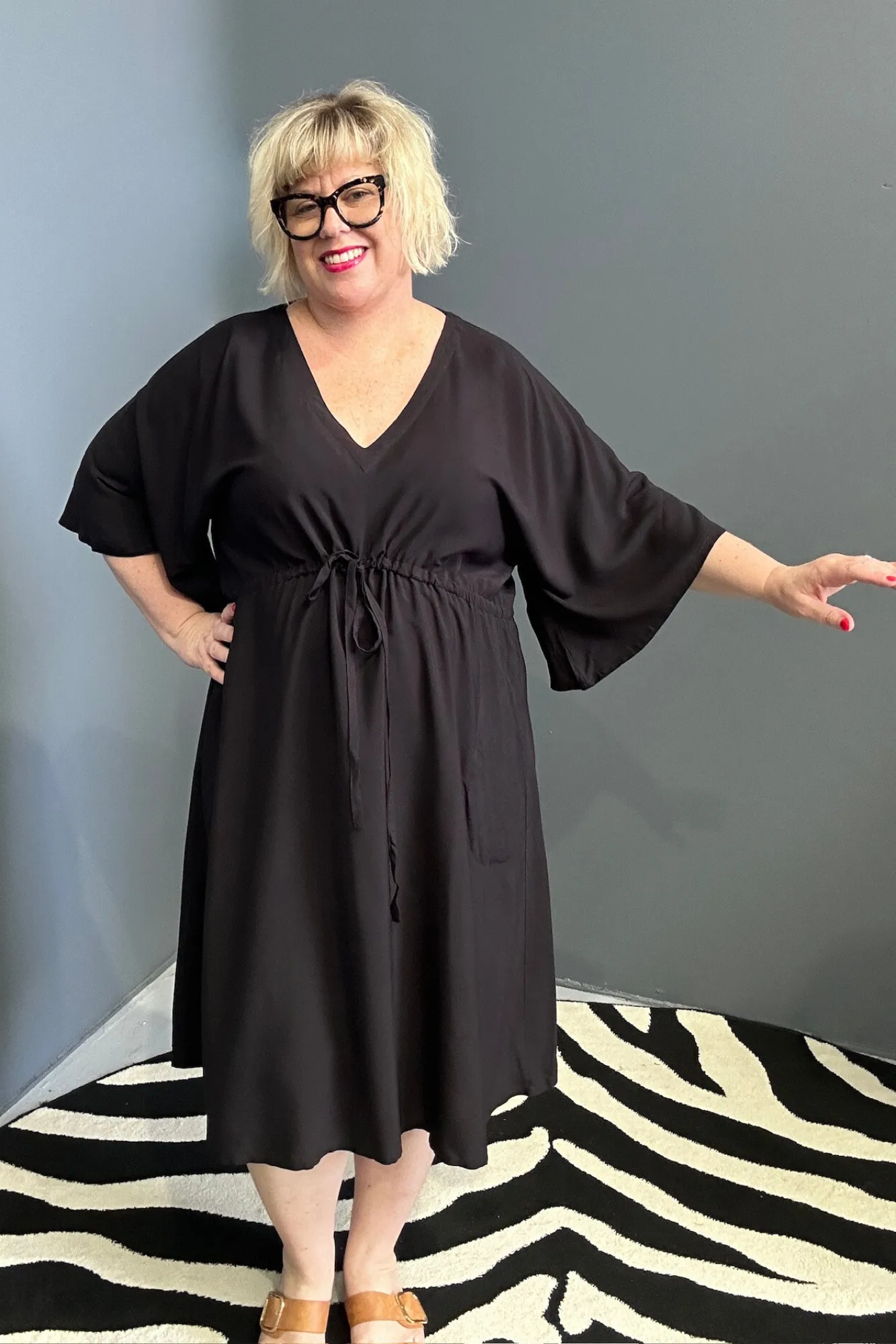 'EBONY' Drawstring Dress - Black