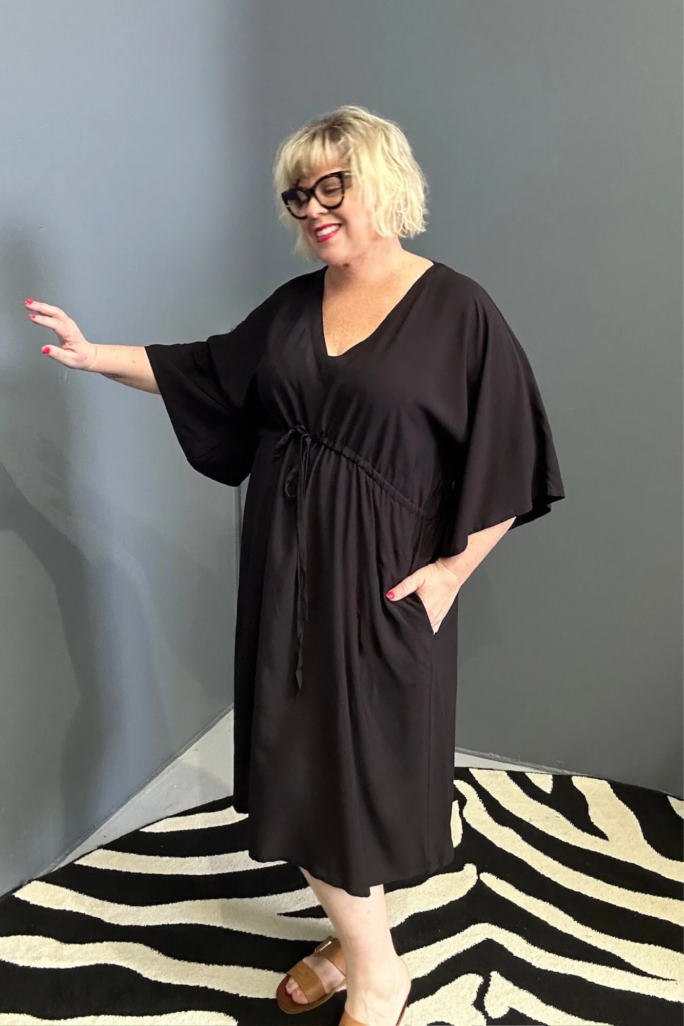 'EBONY' Drawstring Dress - Black
