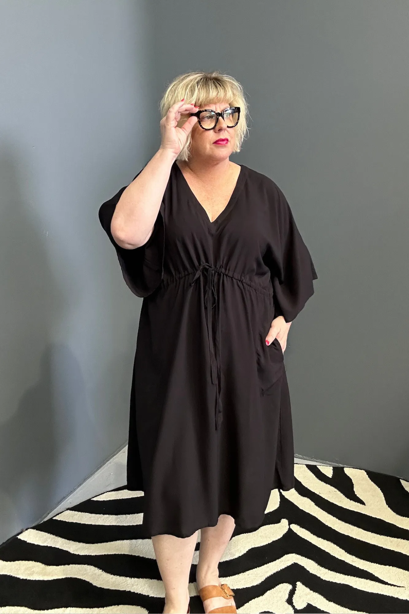 'EBONY' Drawstring Dress - Black