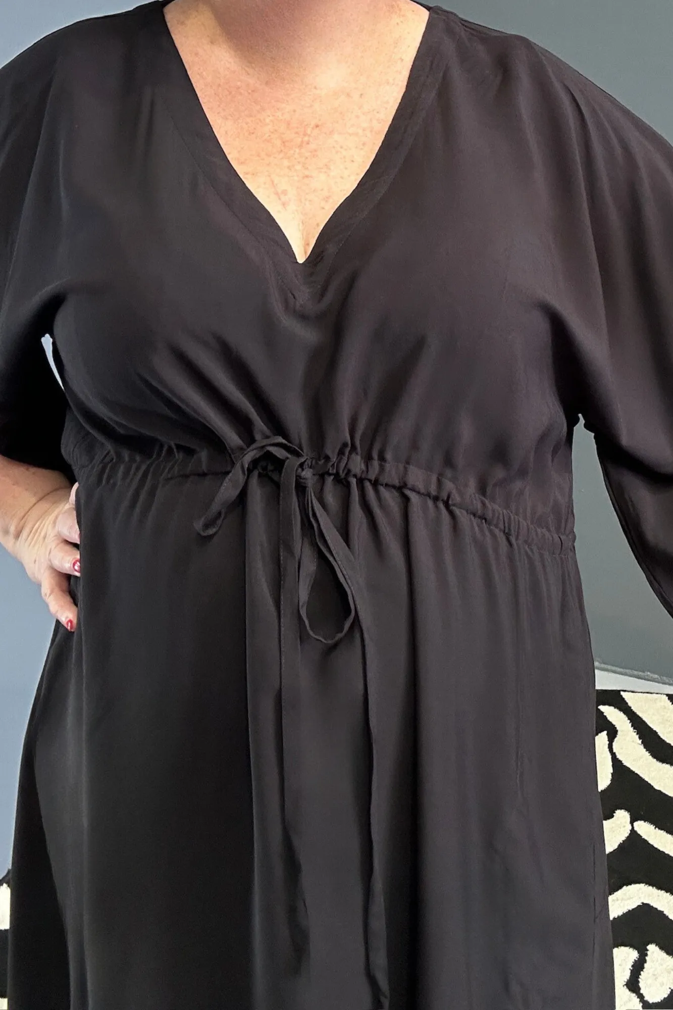 'EBONY' Drawstring Dress - Black