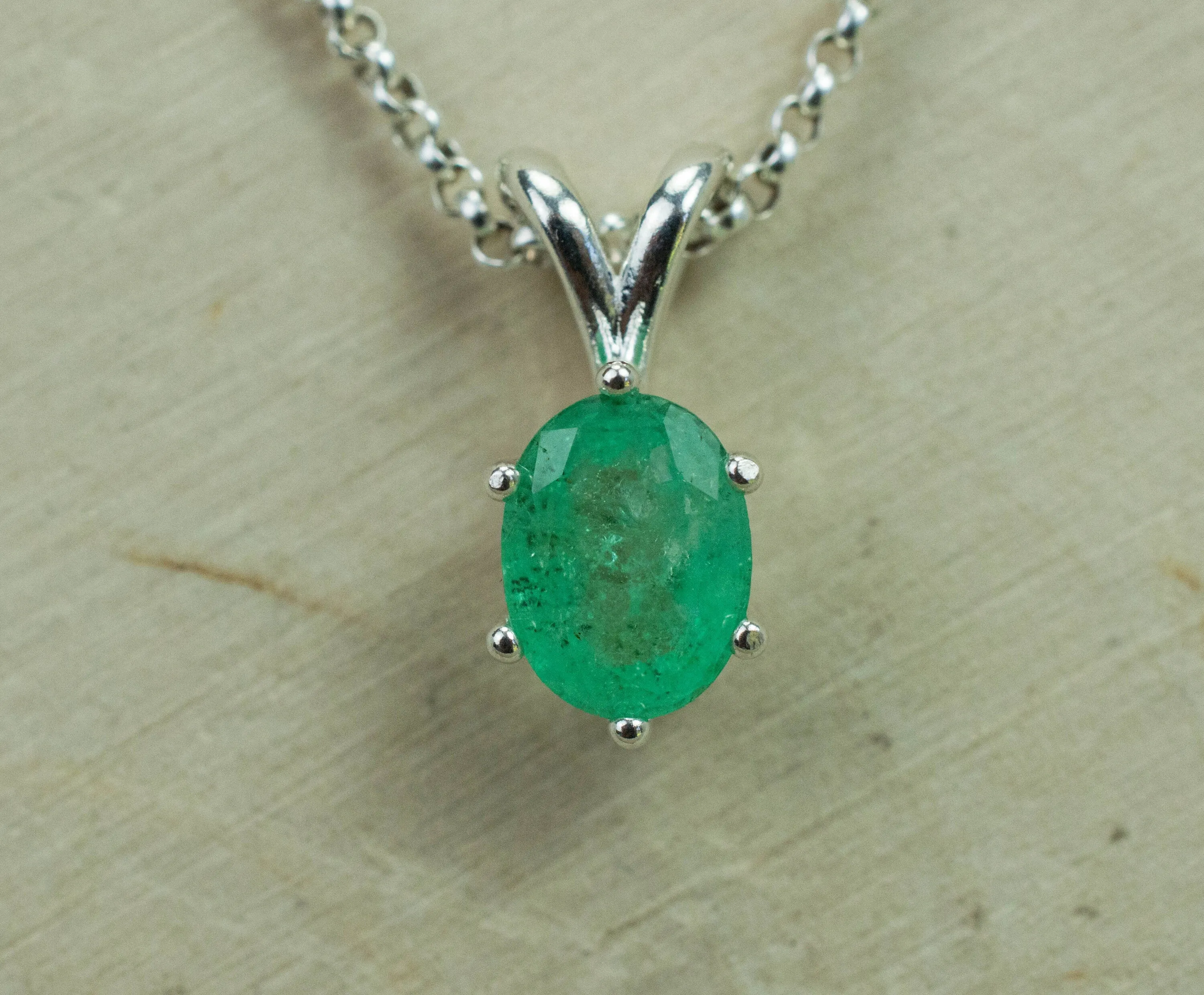Emerald Pendant, Genuine Brazil Emerald