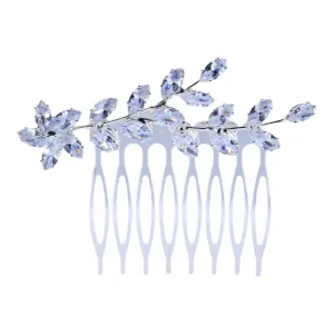 Flower Bud Crystal Clear Diamanté Bridal Hair Comb