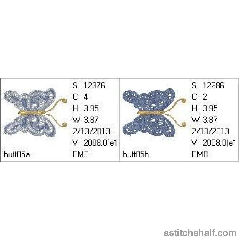 Freestanding Lace Butterfly Blue