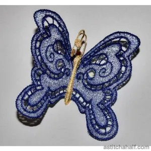 Freestanding Lace Butterfly Blue