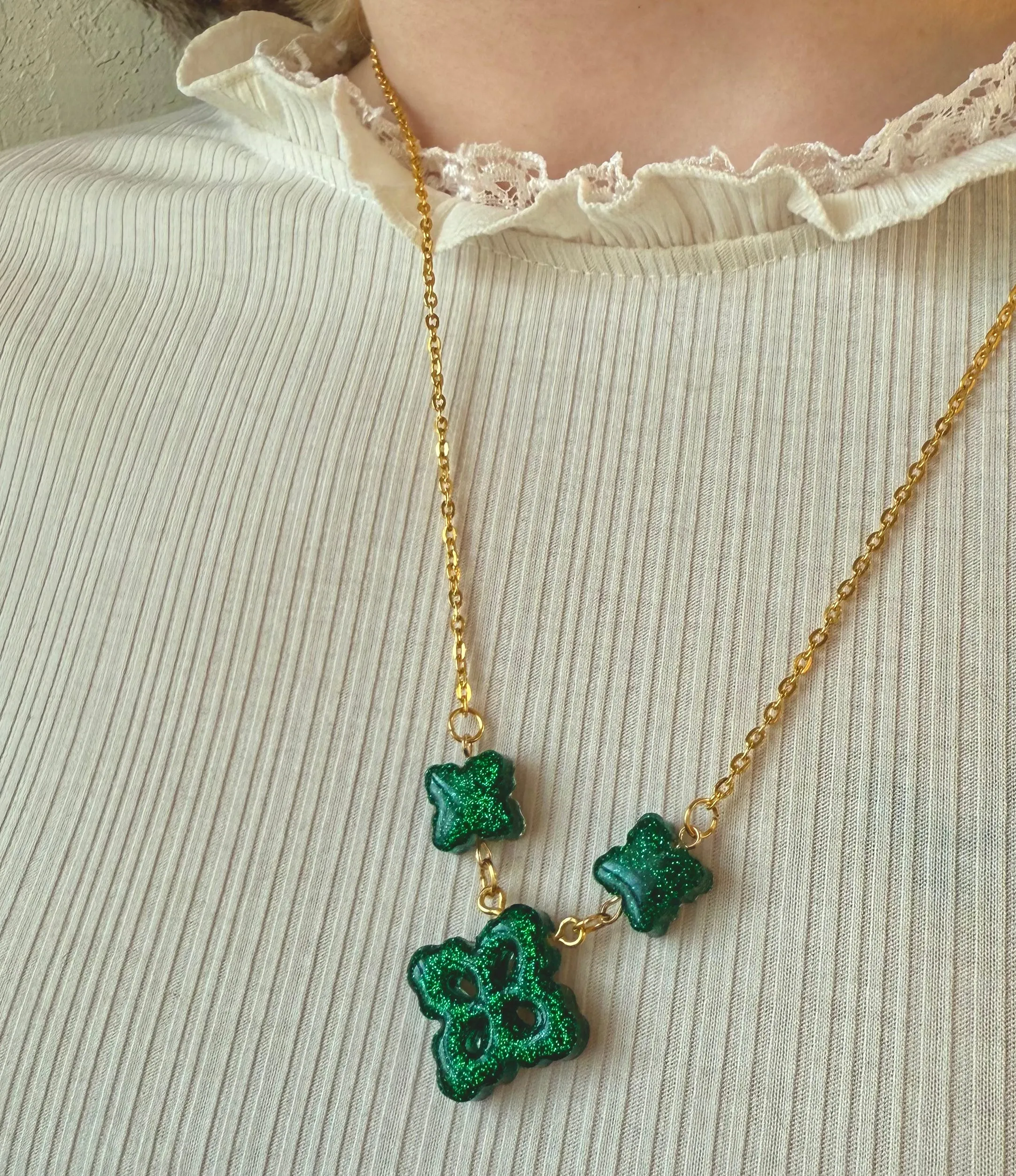 Green Lucky Charm Necklace