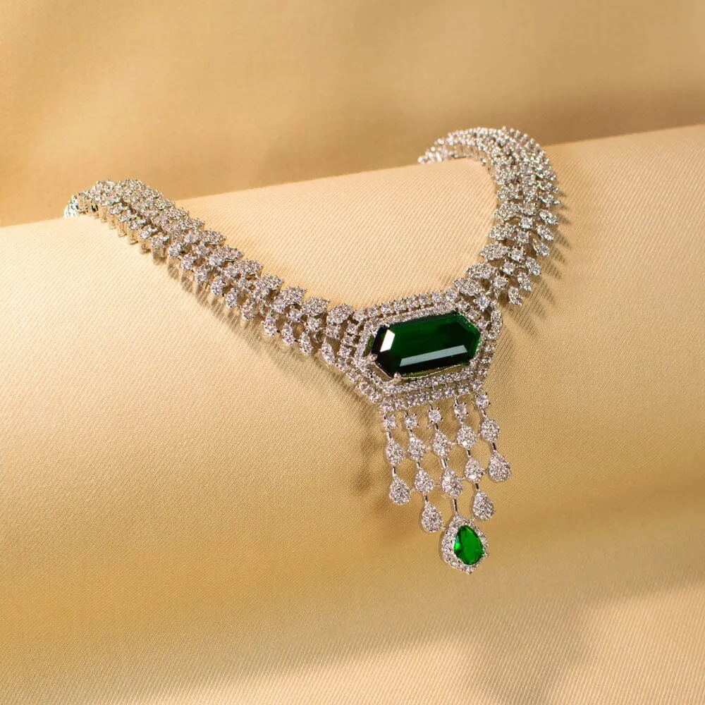 Hazel Emerald Green Necklace Set