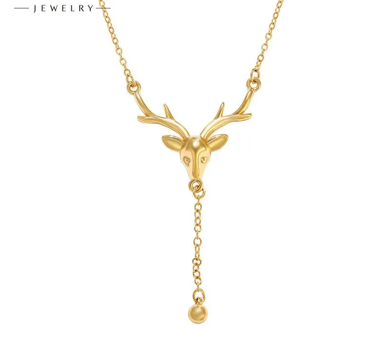 Jewelry Is With You Internet Celebrity Necklace Niche Design Elk Necklace Tassel Necklace Jewelry
