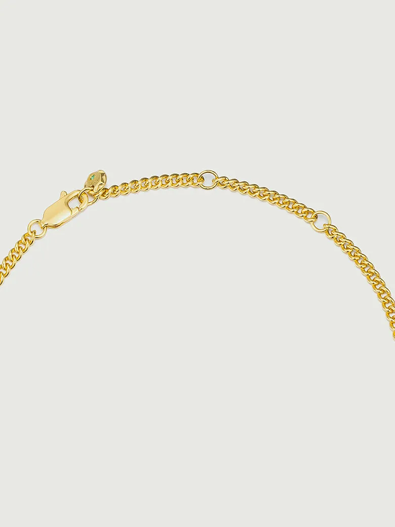 Oval Cut Lab Grown Emerald Cuban Link Chain