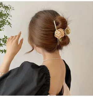 Rose Flower Hair Claw Clip Elegant