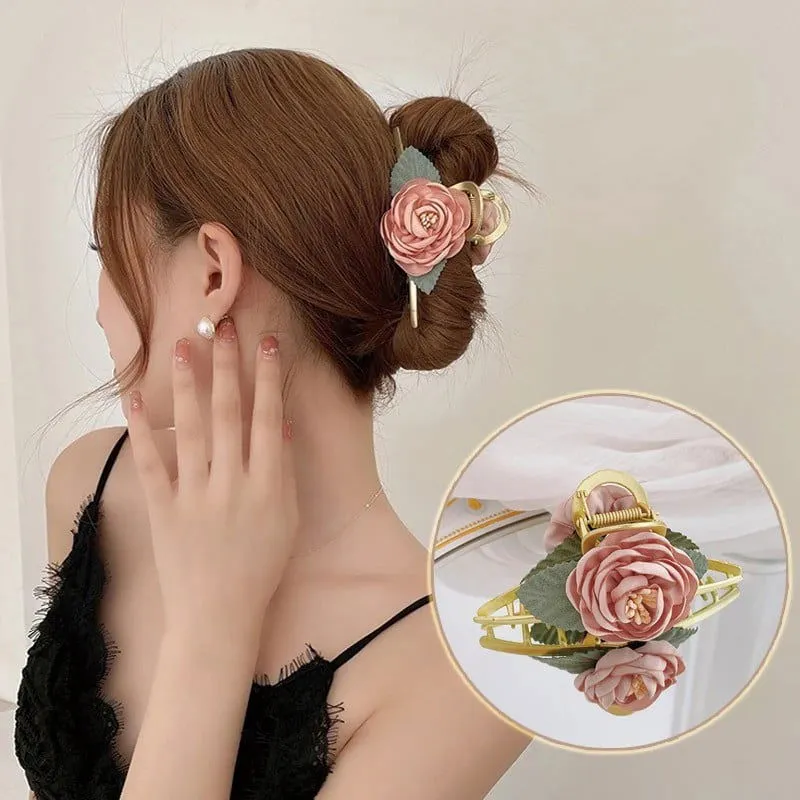 Rose Flower Hair Claw Clip Elegant