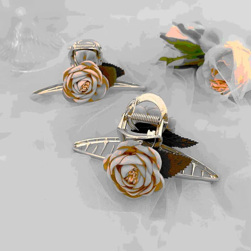 Rose Flower Hair Claw Clip Elegant