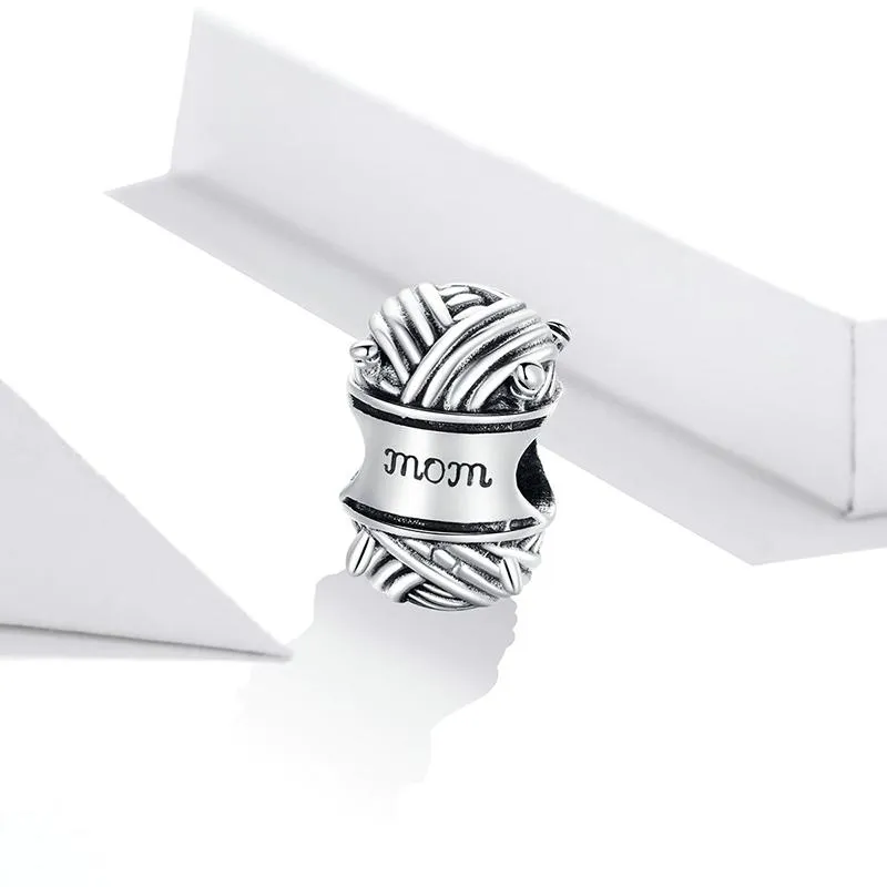 Sterling Silver Ball of Yarn Mom Charm Beads