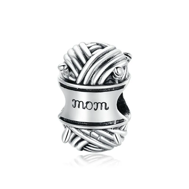 Sterling Silver Ball of Yarn Mom Charm Beads