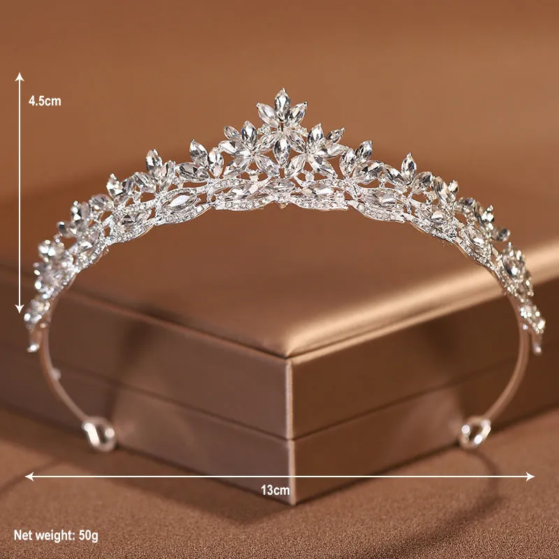 Wedding crown new headband main wedding dress crown style high-end atmospheric necklace three-piece set female bridal headwear
