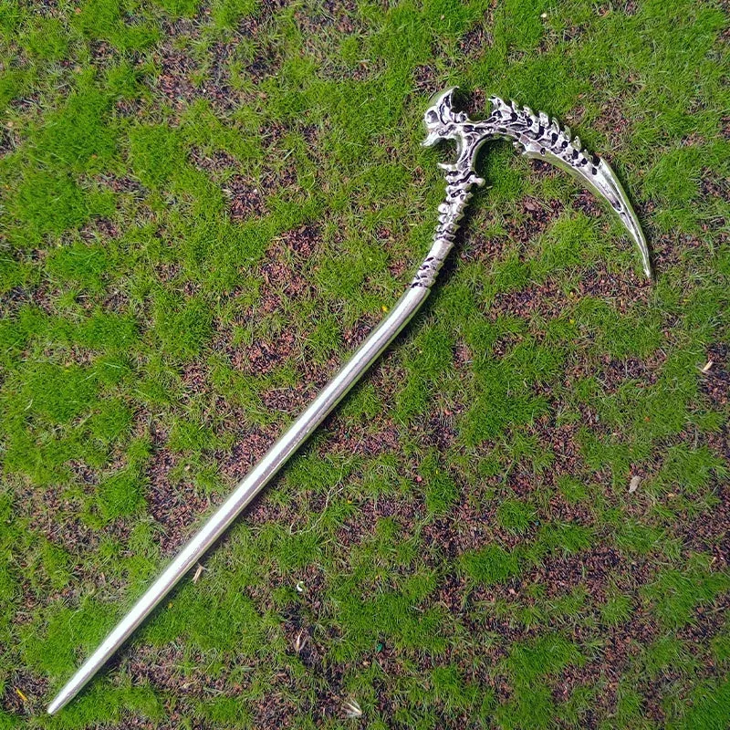 Witch Dead Skull Sun Sword Hair Stick Pagan Occult Protection Hairpin Goddess Hair Jewelry Wicca Gift