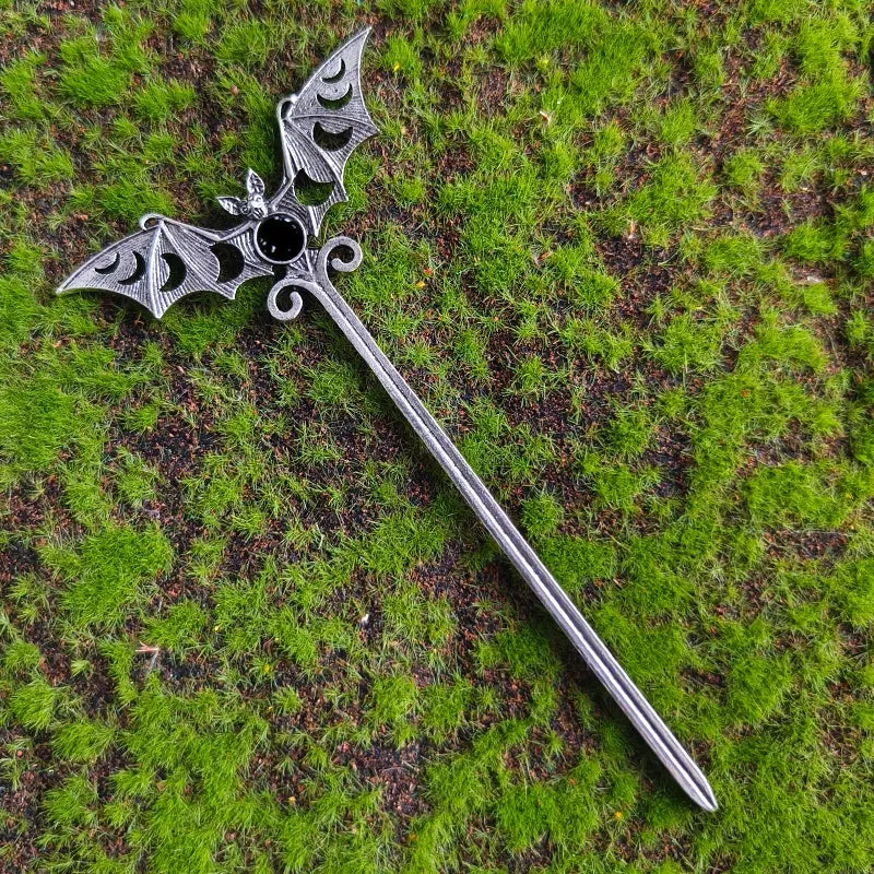 Witch Dead Skull Sun Sword Hair Stick Pagan Occult Protection Hairpin Goddess Hair Jewelry Wicca Gift