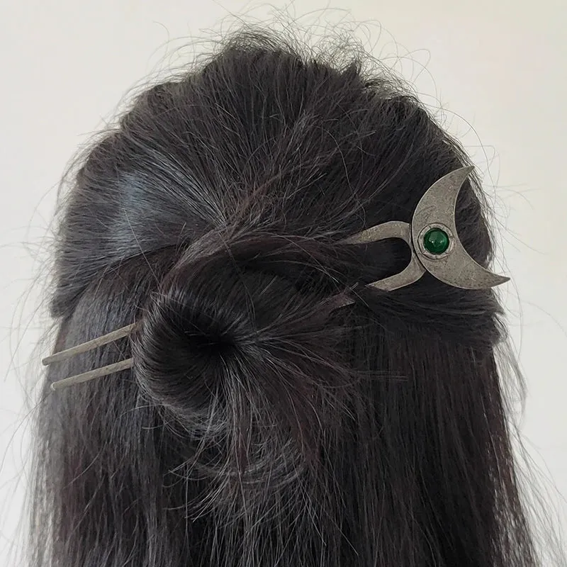 Witch Dead Skull Sun Sword Hair Stick Pagan Occult Protection Hairpin Goddess Hair Jewelry Wicca Gift