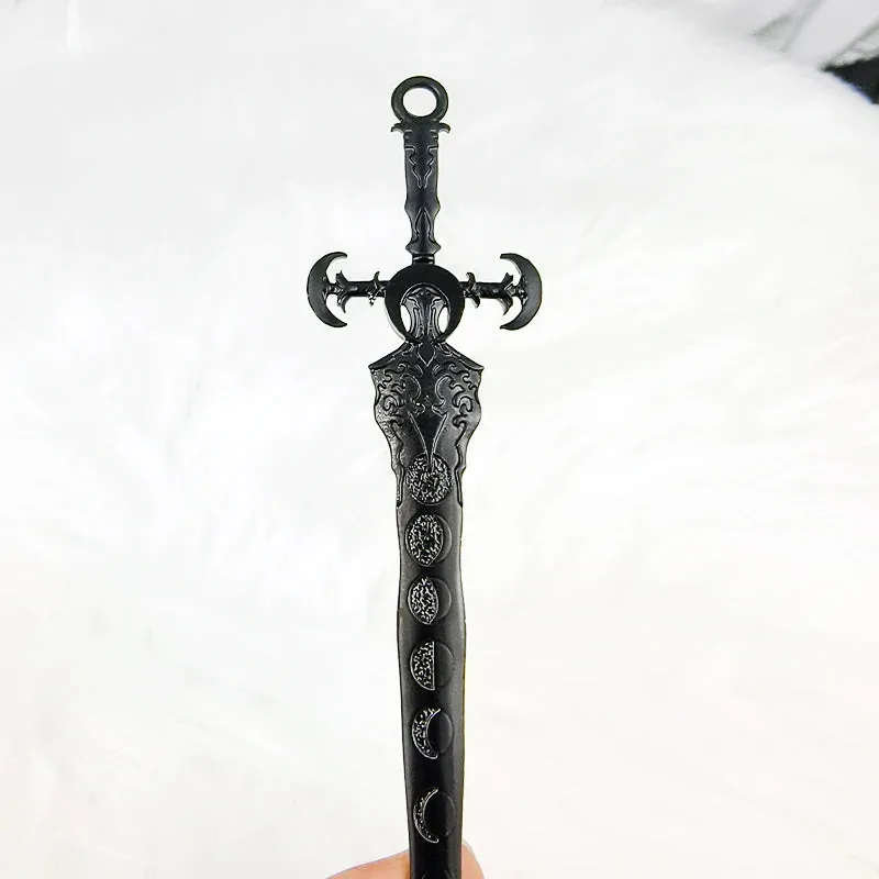 Witch Dead Skull Sun Sword Hair Stick Pagan Occult Protection Hairpin Goddess Hair Jewelry Wicca Gift