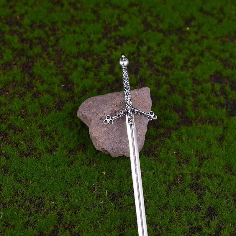 Witch Dead Skull Sun Sword Hair Stick Pagan Occult Protection Hairpin Goddess Hair Jewelry Wicca Gift