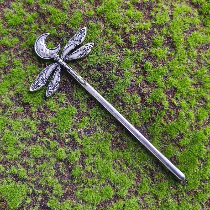 Witch Dead Skull Sun Sword Hair Stick Pagan Occult Protection Hairpin Goddess Hair Jewelry Wicca Gift