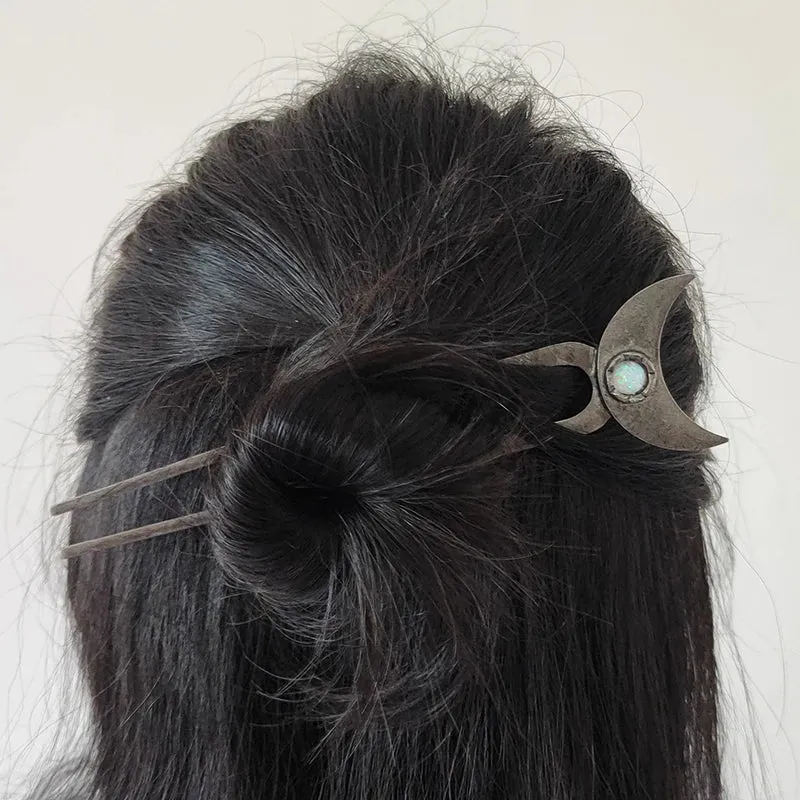 Witch Dead Skull Sun Sword Hair Stick Pagan Occult Protection Hairpin Goddess Hair Jewelry Wicca Gift