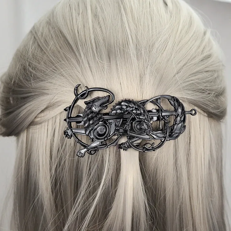 Witch Hairstick Silver Gold Death Head Skull Butterfly Moth Crescent Moon Eagle Gothic Hairpin Wiccan Pagan Hair Jewelry