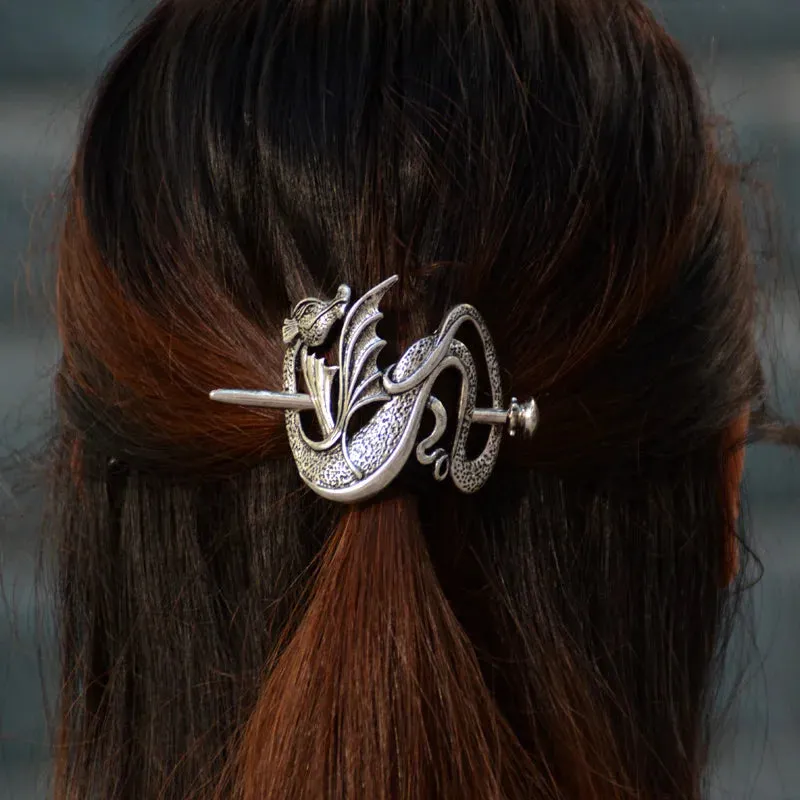 Witch Hairstick Silver Gold Death Head Skull Butterfly Moth Crescent Moon Eagle Gothic Hairpin Wiccan Pagan Hair Jewelry