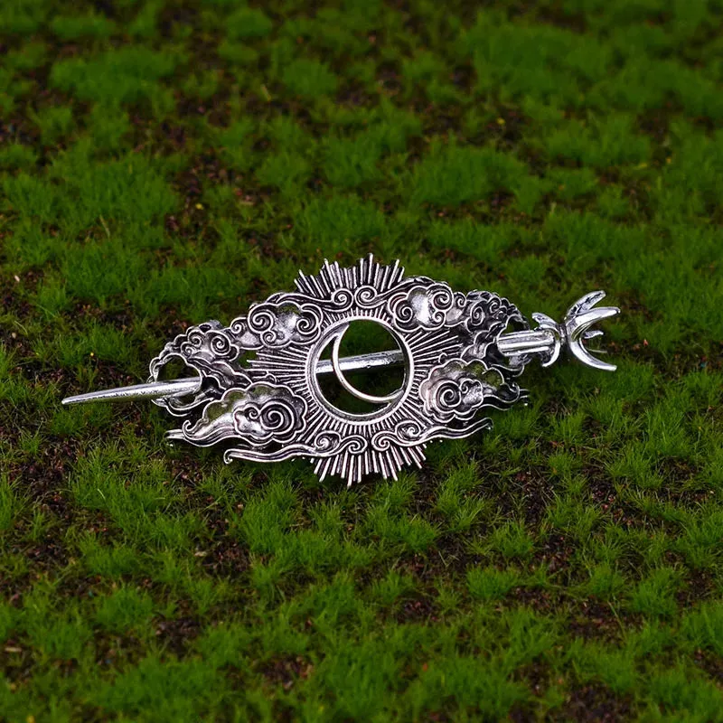 Witch Hairstick Silver Gold Death Head Skull Butterfly Moth Crescent Moon Eagle Gothic Hairpin Wiccan Pagan Hair Jewelry