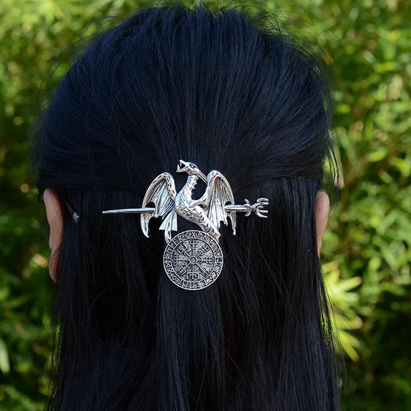Witch Hairstick Silver Gold Death Head Skull Butterfly Moth Crescent Moon Eagle Gothic Hairpin Wiccan Pagan Hair Jewelry